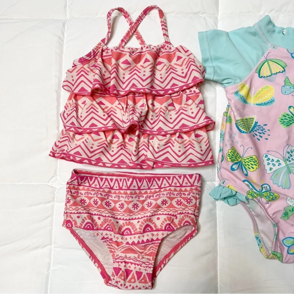 Bundle of 2 Baby Girl 9-12 Month One Piece Swimsuits - Picture 2 of 6
